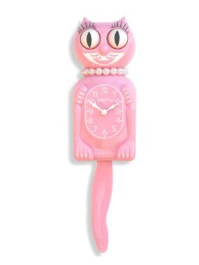 RETIRED Urban Outfitters Pink Satin Miss Kitty Cat klock